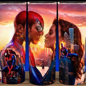 Spider-man and Mary Jane Watson Lovers Kiss Cup Mug Tumbler